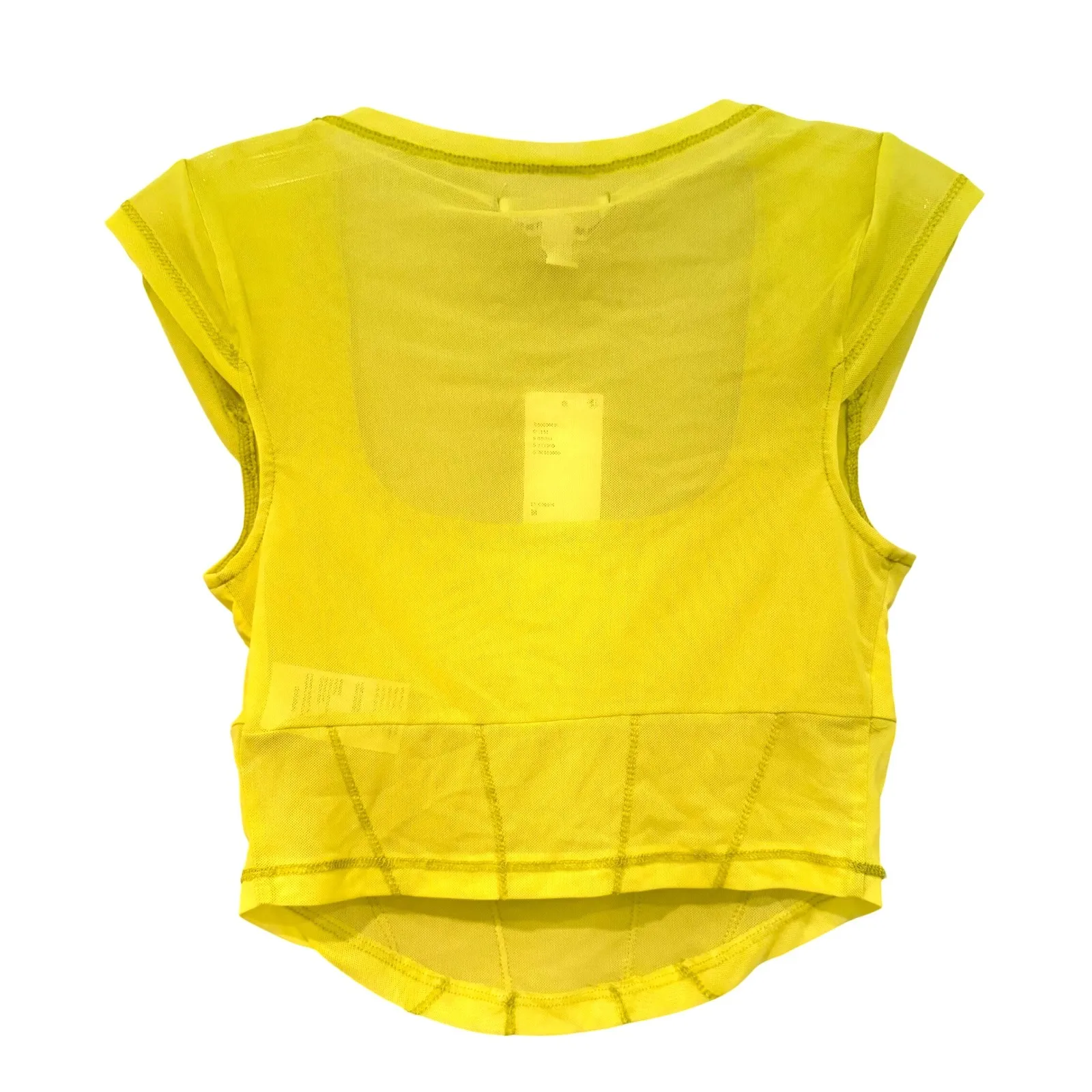 Urban Outfitters Mesh Crop Top Corset Square Neck Women's Medium Yellow Y2K Boho - Image 5