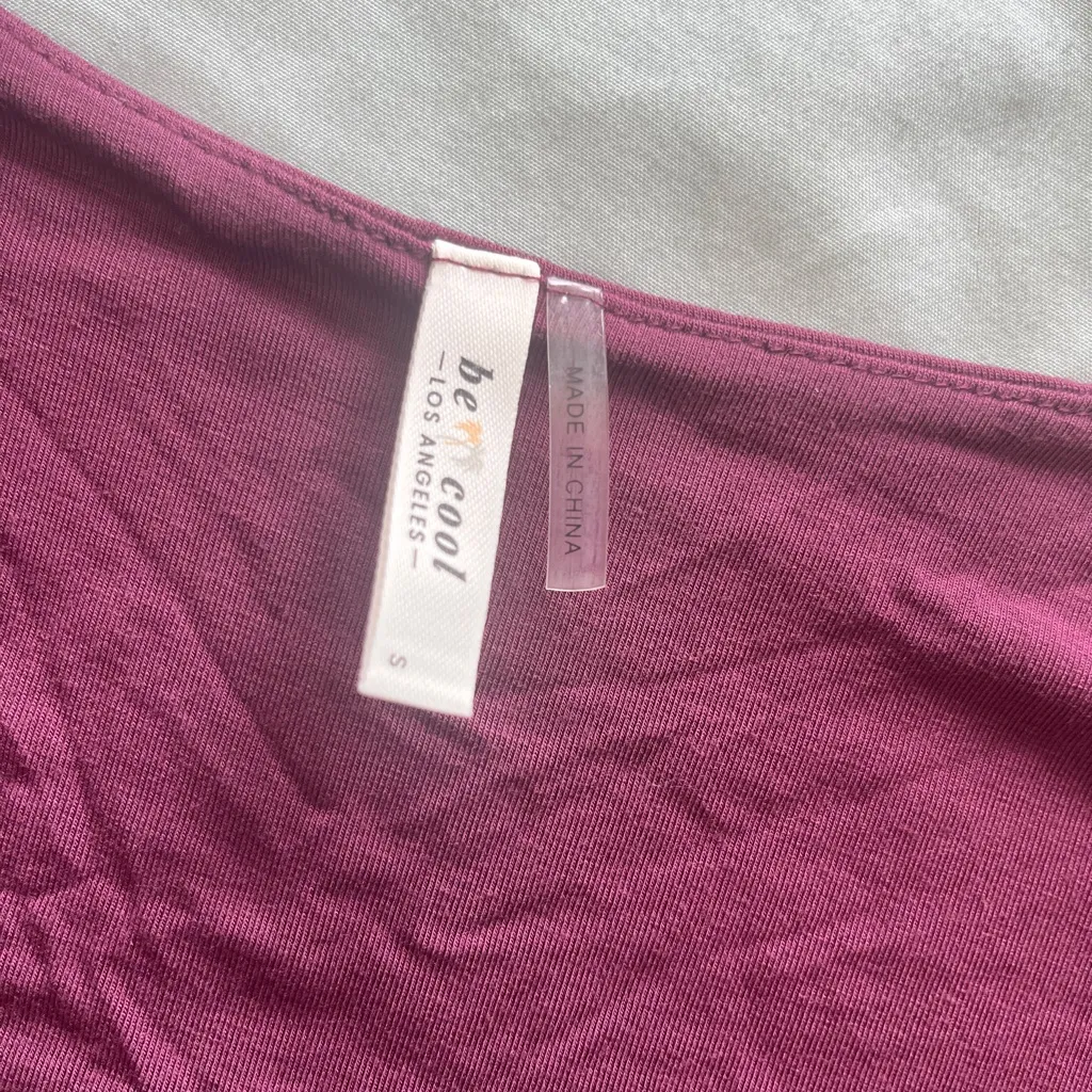 BE COOL Red Long Sleeve Fitted Crop Blouse - Image 2