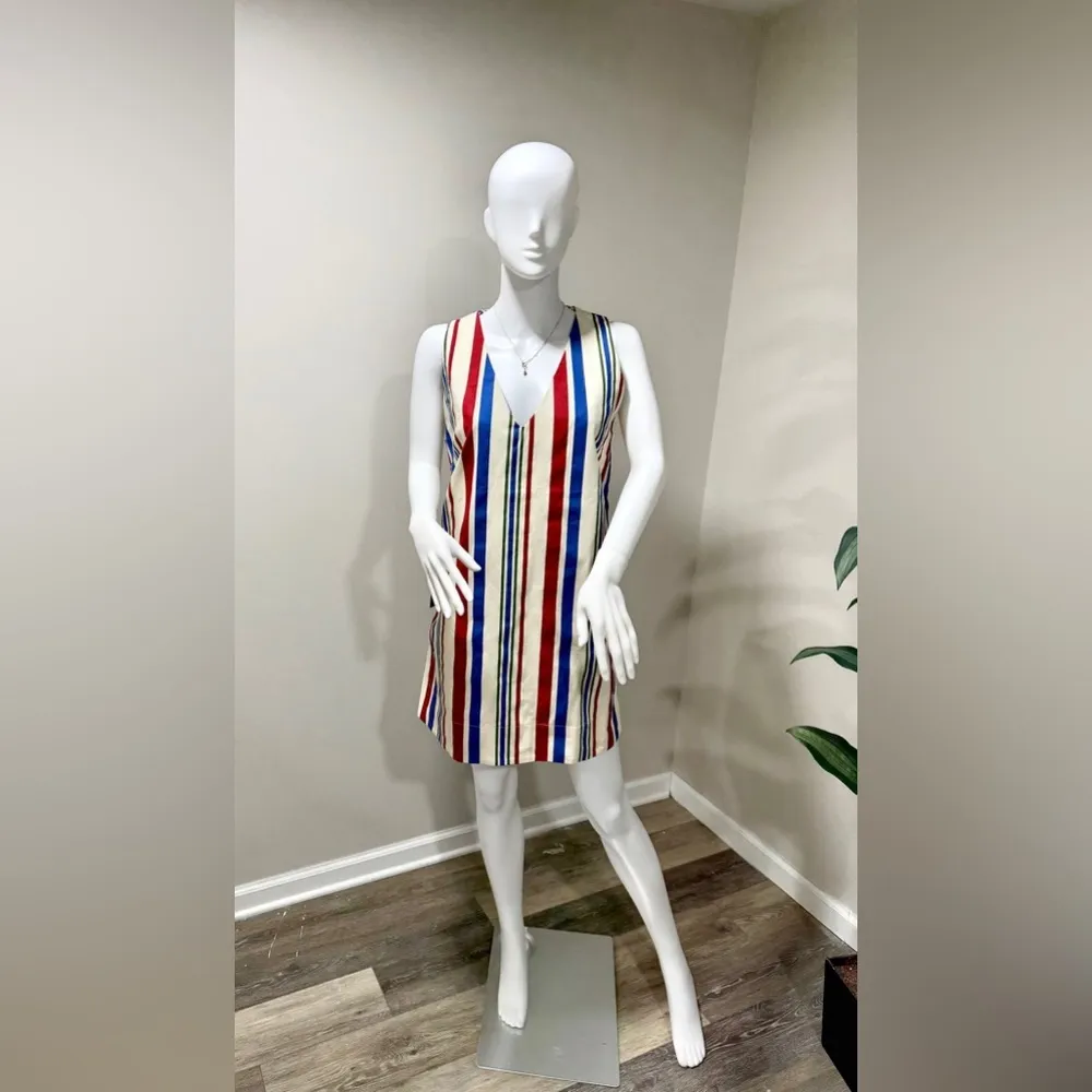 NWT Pomander Place Stripe Kira Dress M 100% Cotton Patriotic Style - Image 5