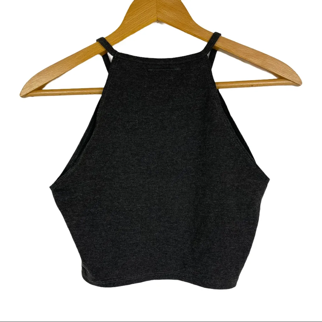 🩶NBA Chicago Bulls Grey Playmaker Halter Cropped Tank Top - Image 4