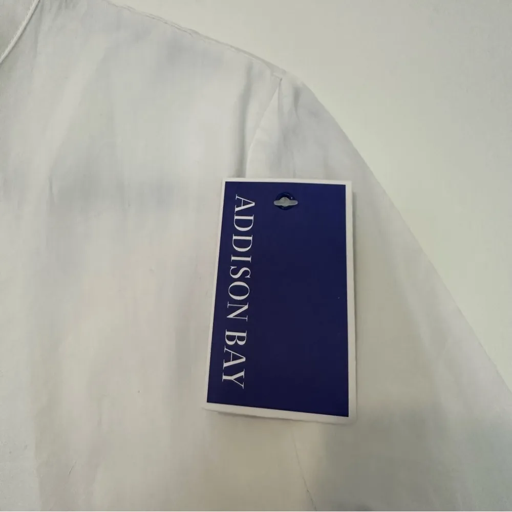 Addison Bay White Cotton Ruffle Sleeve Dress Womens New XS White - Image 4