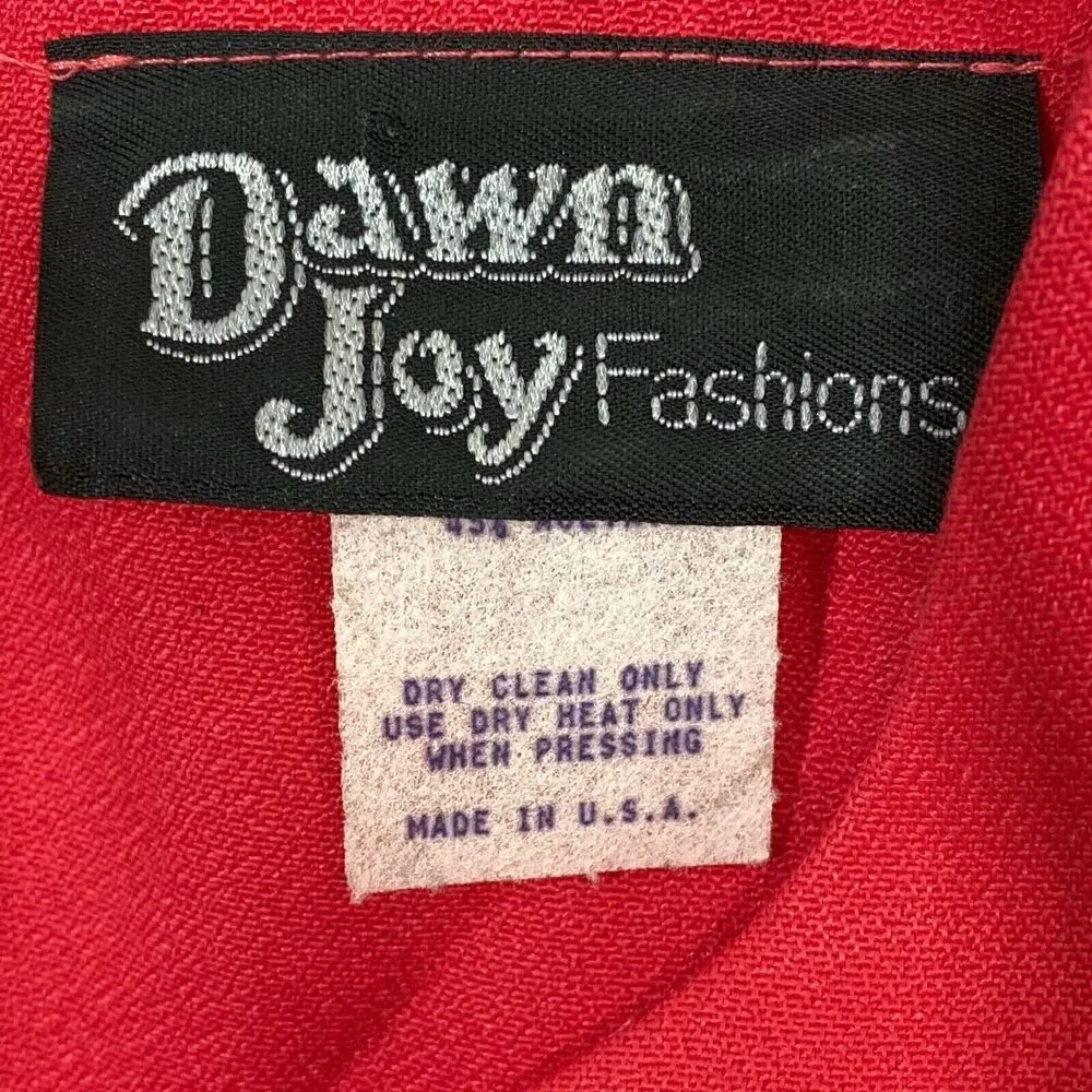 Vintage Dawn Joy Fashions Womens Red Dress Shoulder Pads Made USA Small (S) ✨ - Image 5