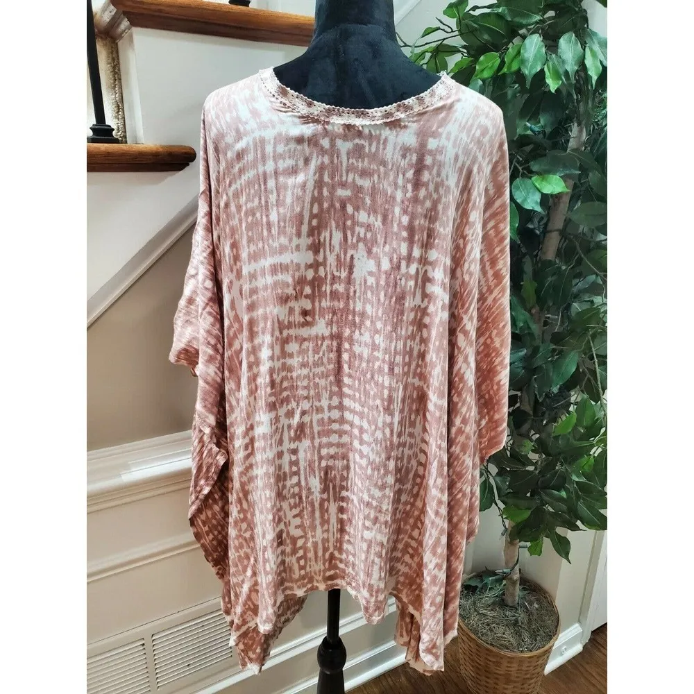 Tiare Hawii Women's Pink Kimono Sleeve Open Front Ruffle Cardigan One Size - Image 7