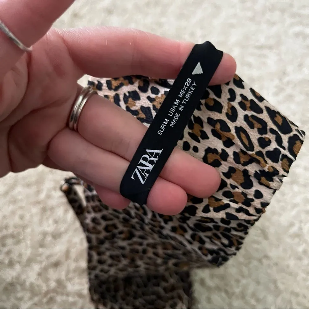 zara leopard bralette cropped top size medium - Image 3