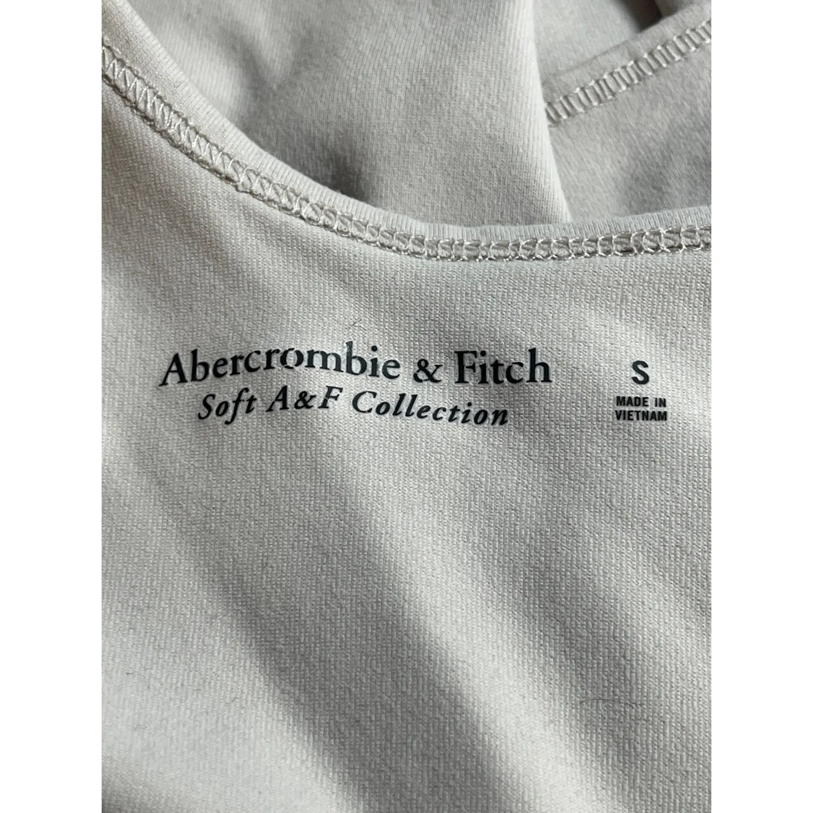 Abercrombie & Fitch Beige One Shoulder Thong Cutout Tank Bodysuit Top Size S - Image 3