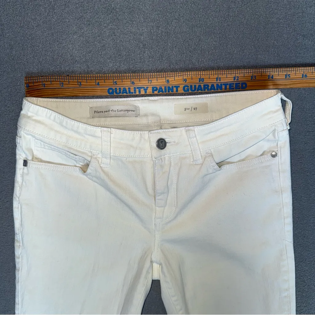 Pilcro and the Letterpress White Ankle‎ Jeans with Lace-Up Detail size 27 - Image 5