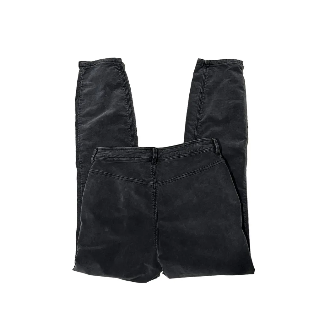 Free People Fine Line Straight Leg Crop Gray Black Corduroy Jeans - Image 11