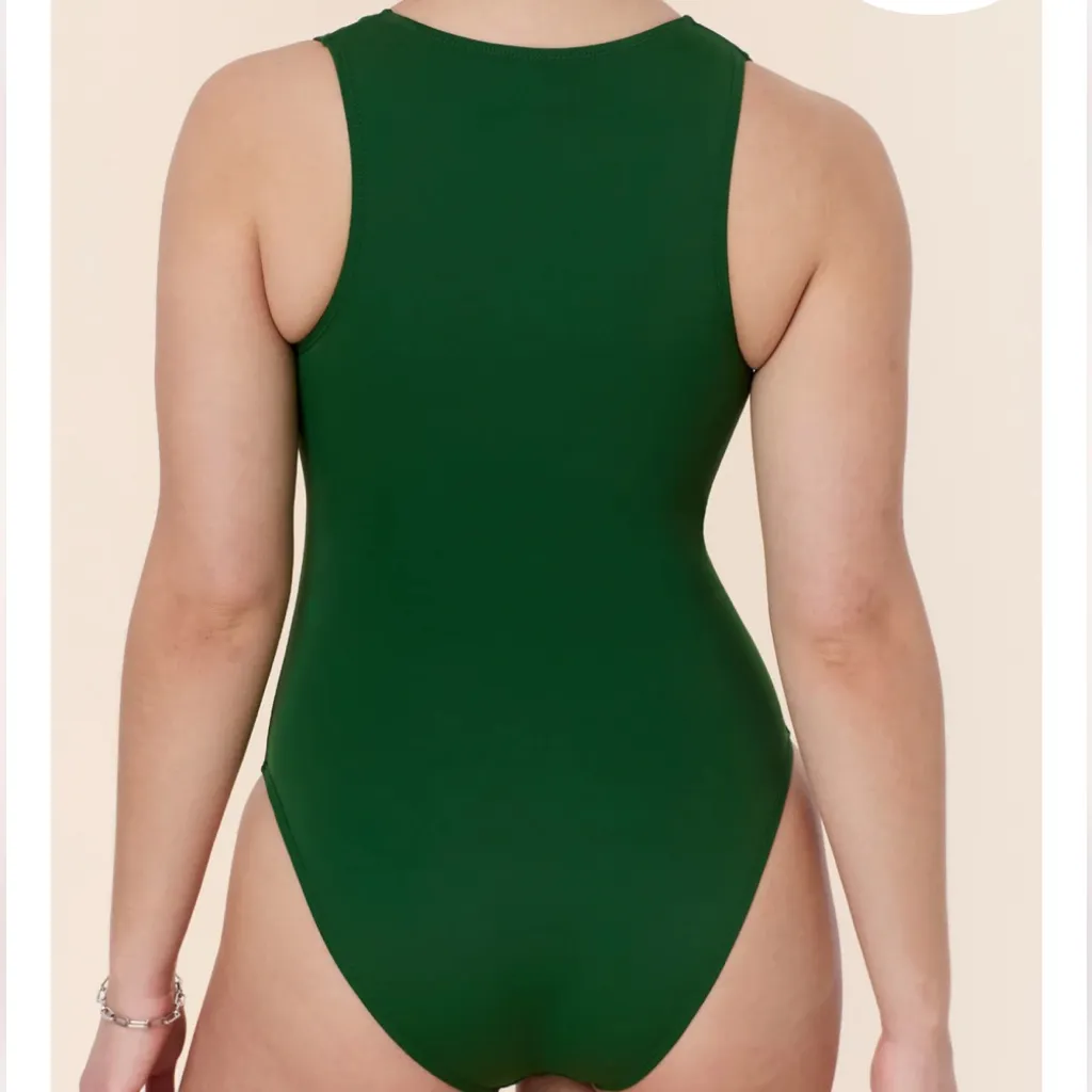 Andie x Mindy The Malibu One Piece LT Swimsuit Pesto green size M long torso NWT - Image 2