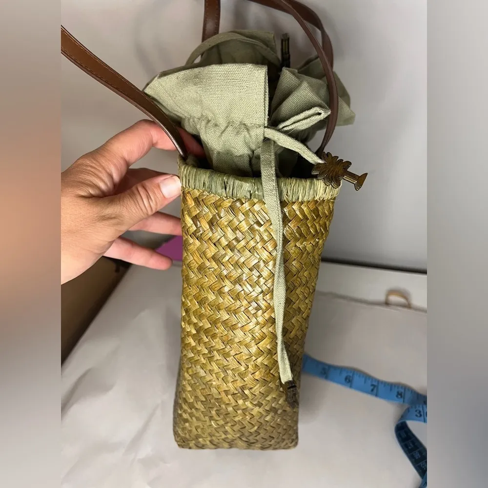 Cappelli Straworld STRAW Wooden Painted Beaded Tote Purse Shoulder Bag - Image 2