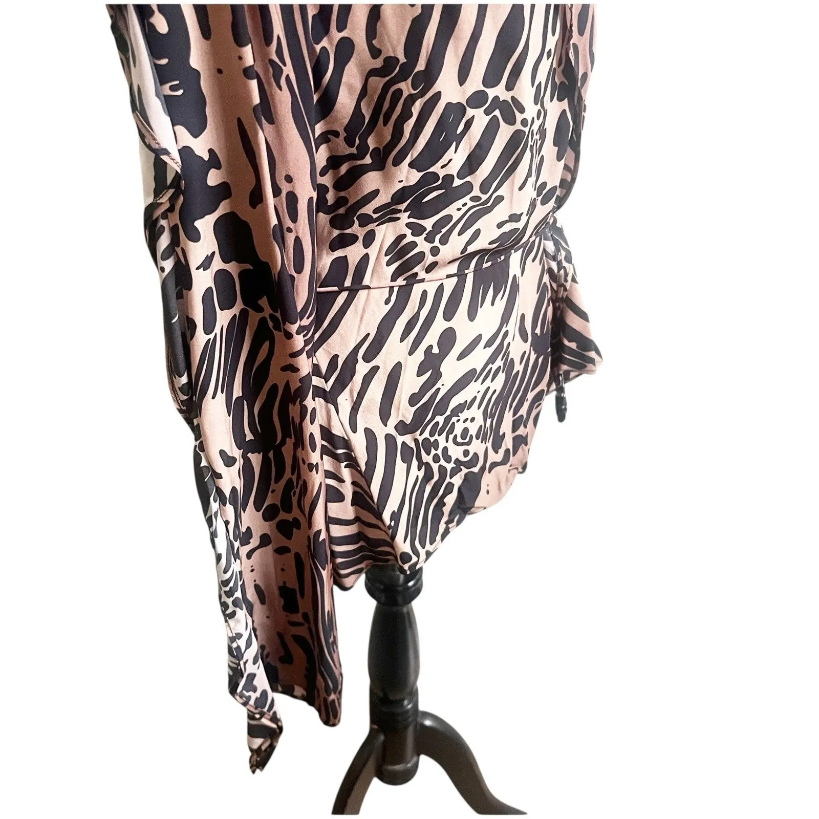 Good American Animal Print Ruffled Blouse Plus Size 2X Brown Black Siren Sexy - Image 4