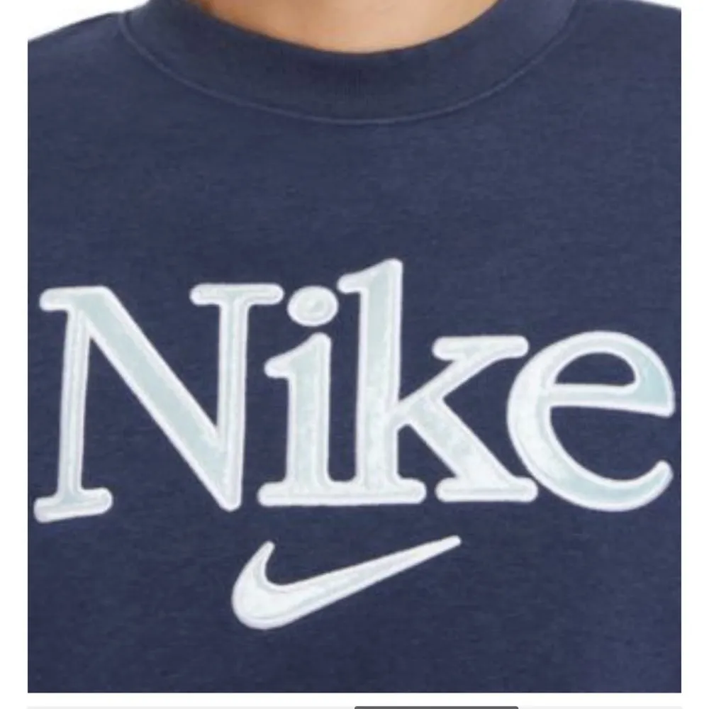 NEW Nike Sweatshirt Plus Size Pullover Retro Crushed Velvet Logo Blue Size 1X - Image 3