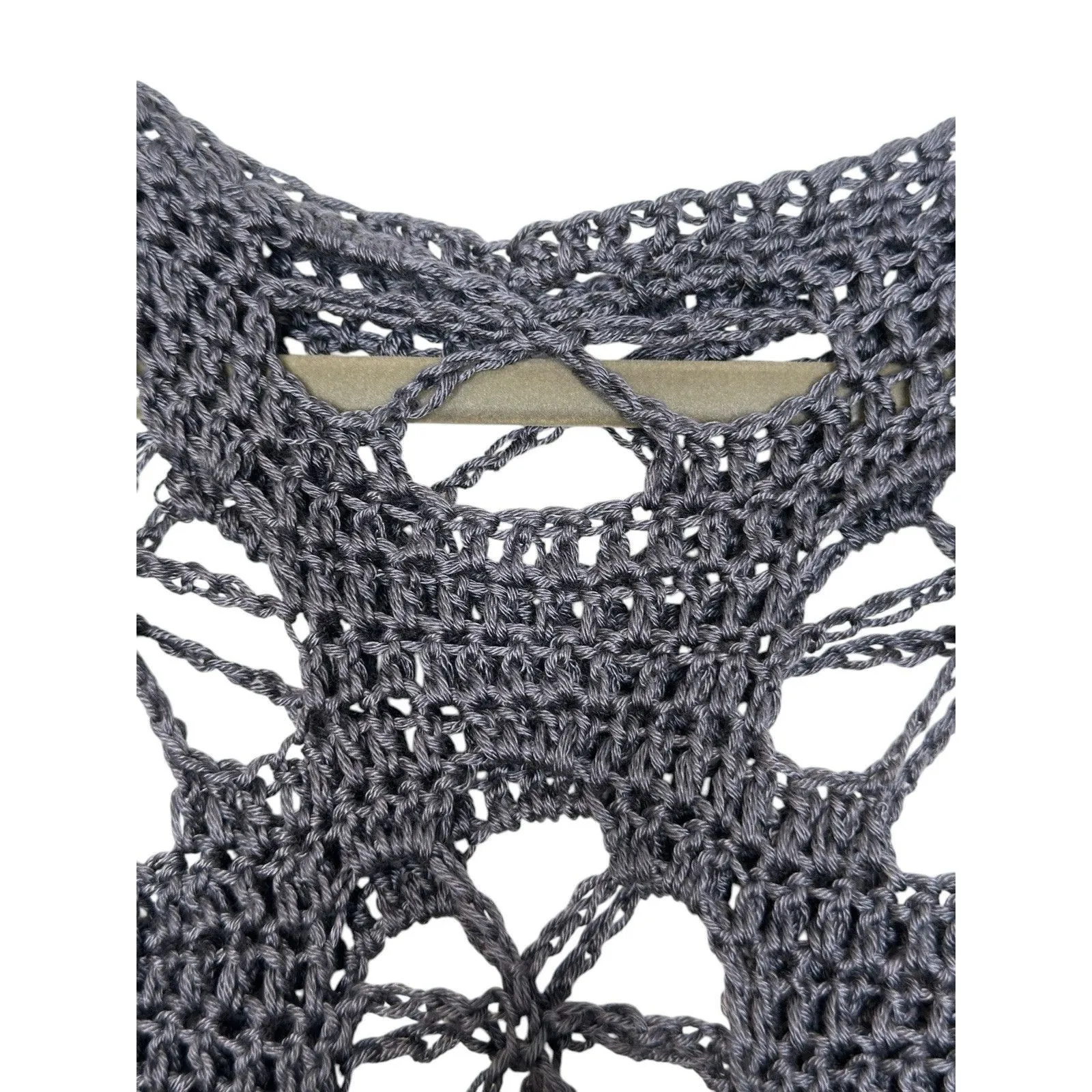 Crochet Summer Top Floral Knit handmade Boho hippie Blue Crop Top - Image 6