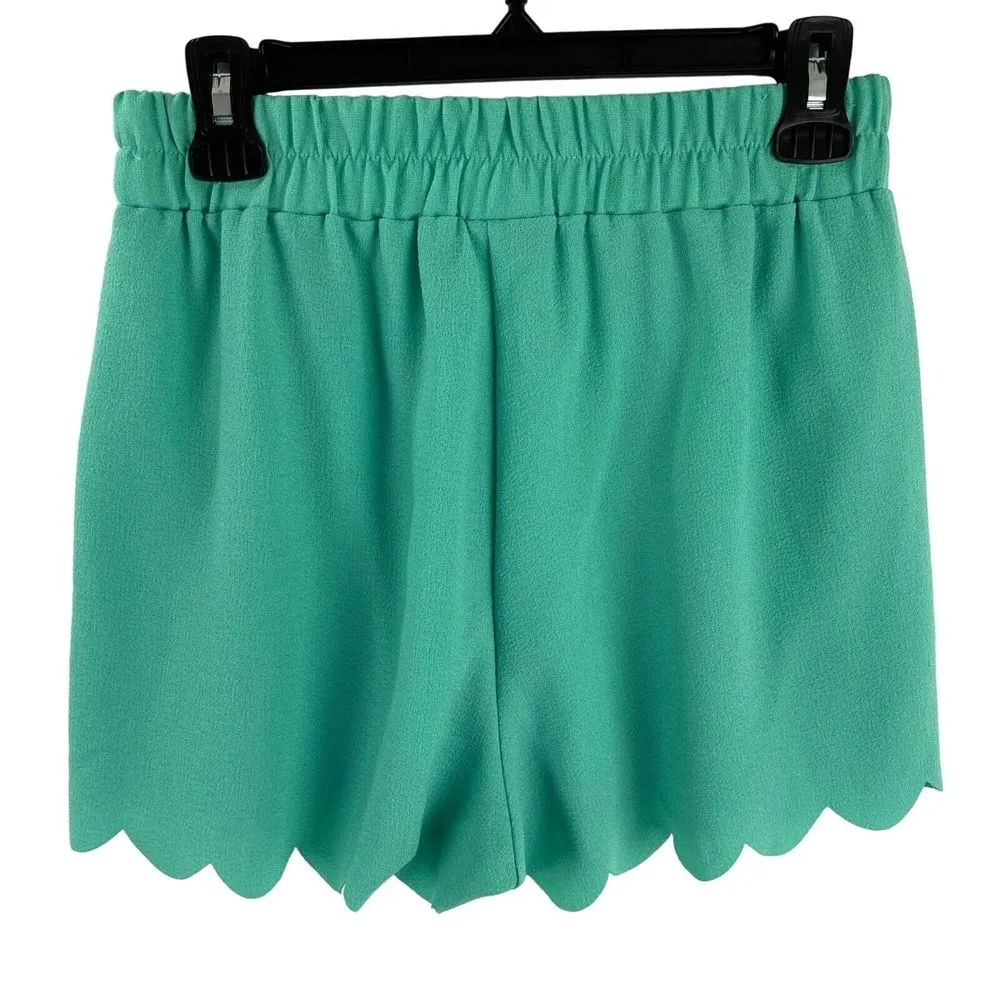 Vintage Body Central Scallop Shorts Womens Size M Green High Waist Beach‎ Casual - Image 2