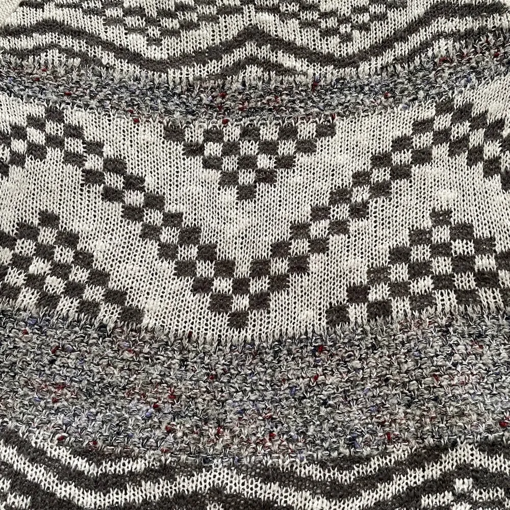 American Rag Cie beige ivory fringe boho Aztec sweater, size XS long sleeves - Image 12