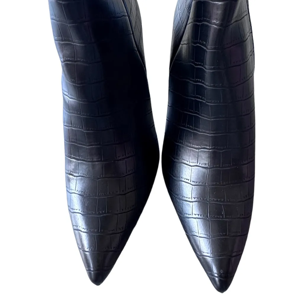 NWT Cape Robbin Black Crocodile Knee-High Boots Sz 9 - Image 4