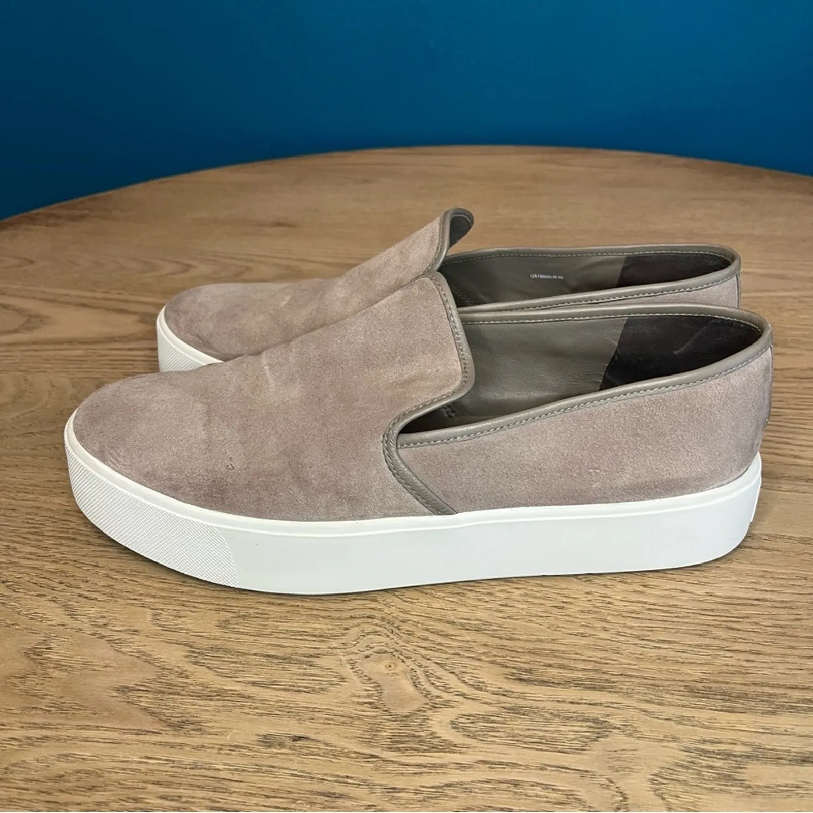 Vince Brenden Suede Slip-On Platform Sneaker Taupe Women’s Size 10 - Image 4