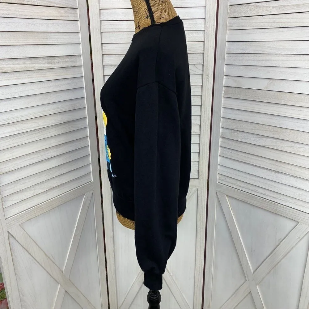 Zara The Simpsons Graphic Print Sweatshirt Black Small - Image 3