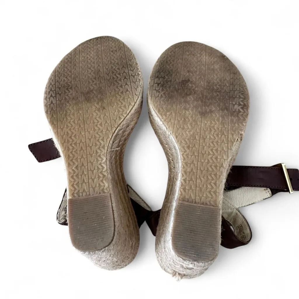 Michael Kors Zebra Print Espadrilles Wedge Ankle Strap High Heels Size: 6 - Image 7