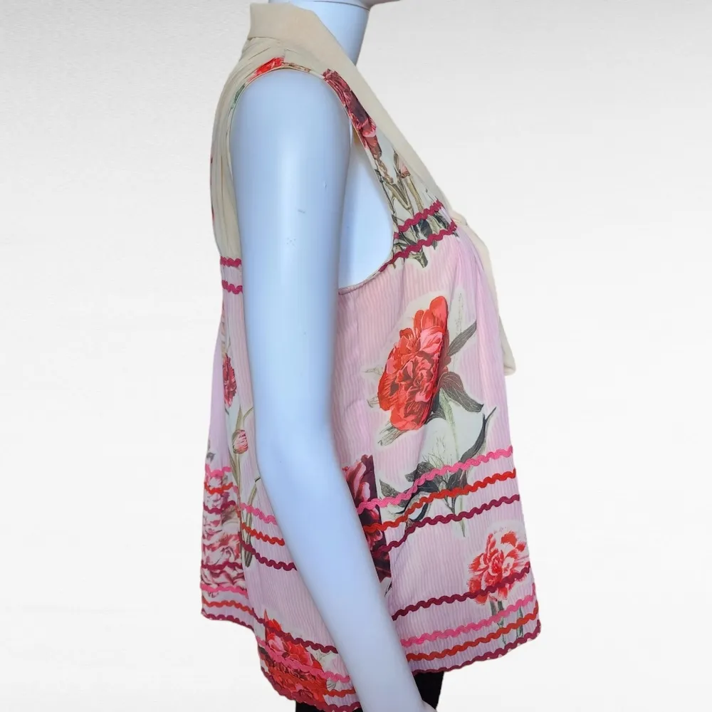 Anthropologie Verb Pallavi Singhee Lodi Floral Sleeveless Blouse Size XS - Image 4