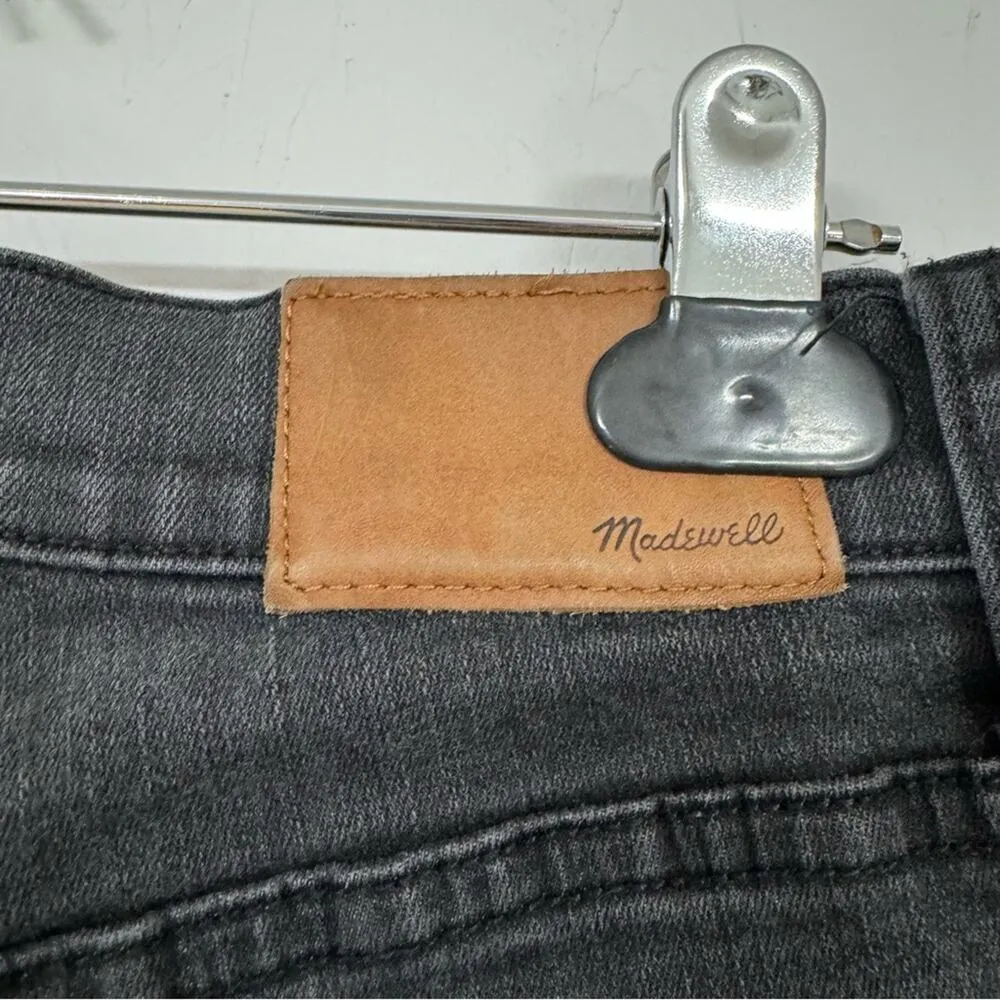 Madewell Black 10in High Rise Skinny Jeans Womens 29 Raw Hem Casual Stretch - Image 8
