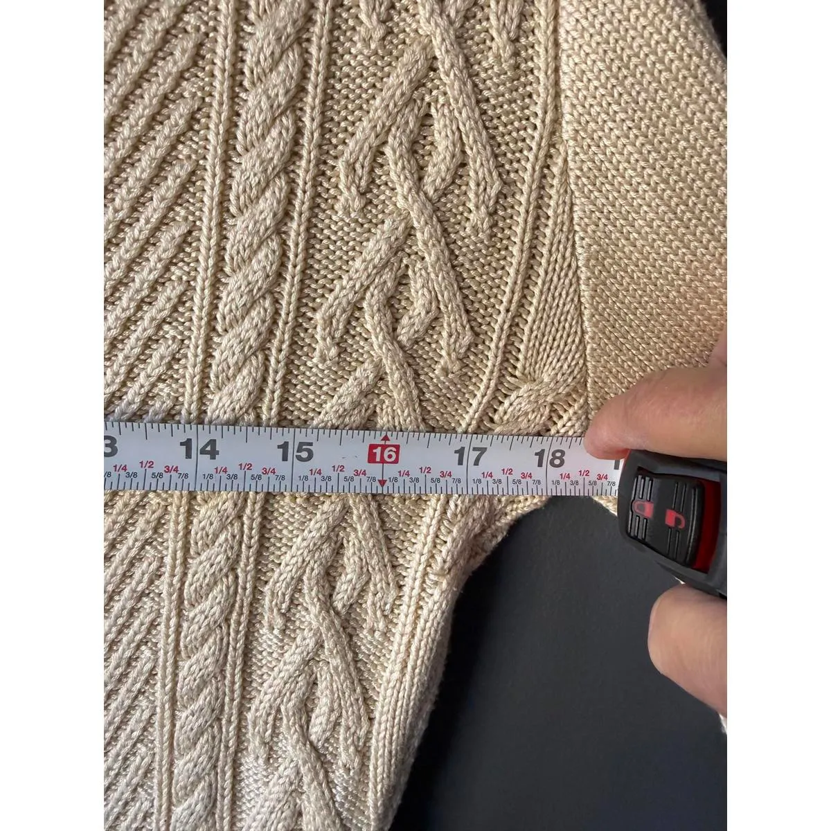 Cream Cable Knit Turtleneck Sweaterdress Size undefined - Image 6