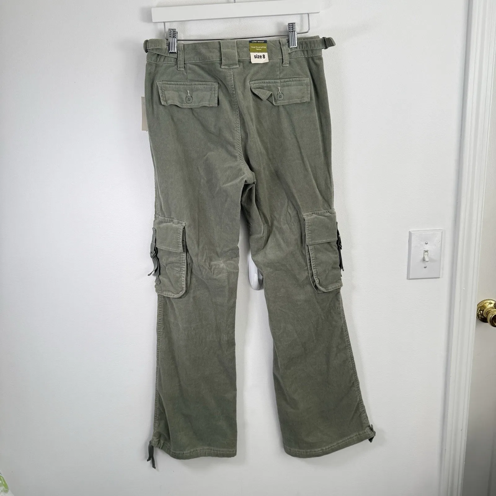 Old Navy Low Waist Bootcut Corduroy Cargo Pants Y2K NEW Womens 8 - Image 8