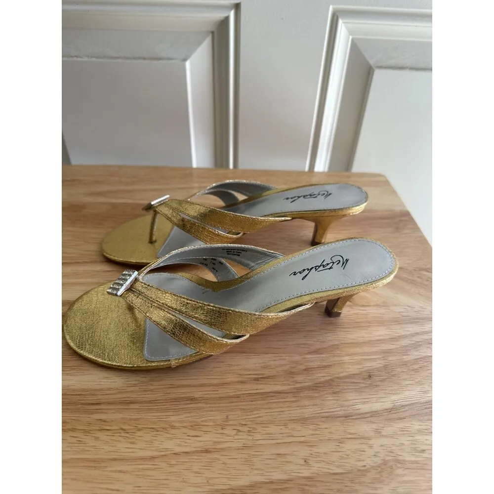Womens Metaphor Nenita Gold Strappy Dress 2.29" Heel Sandal  Size 7 Eur 38.5 - Image 4
