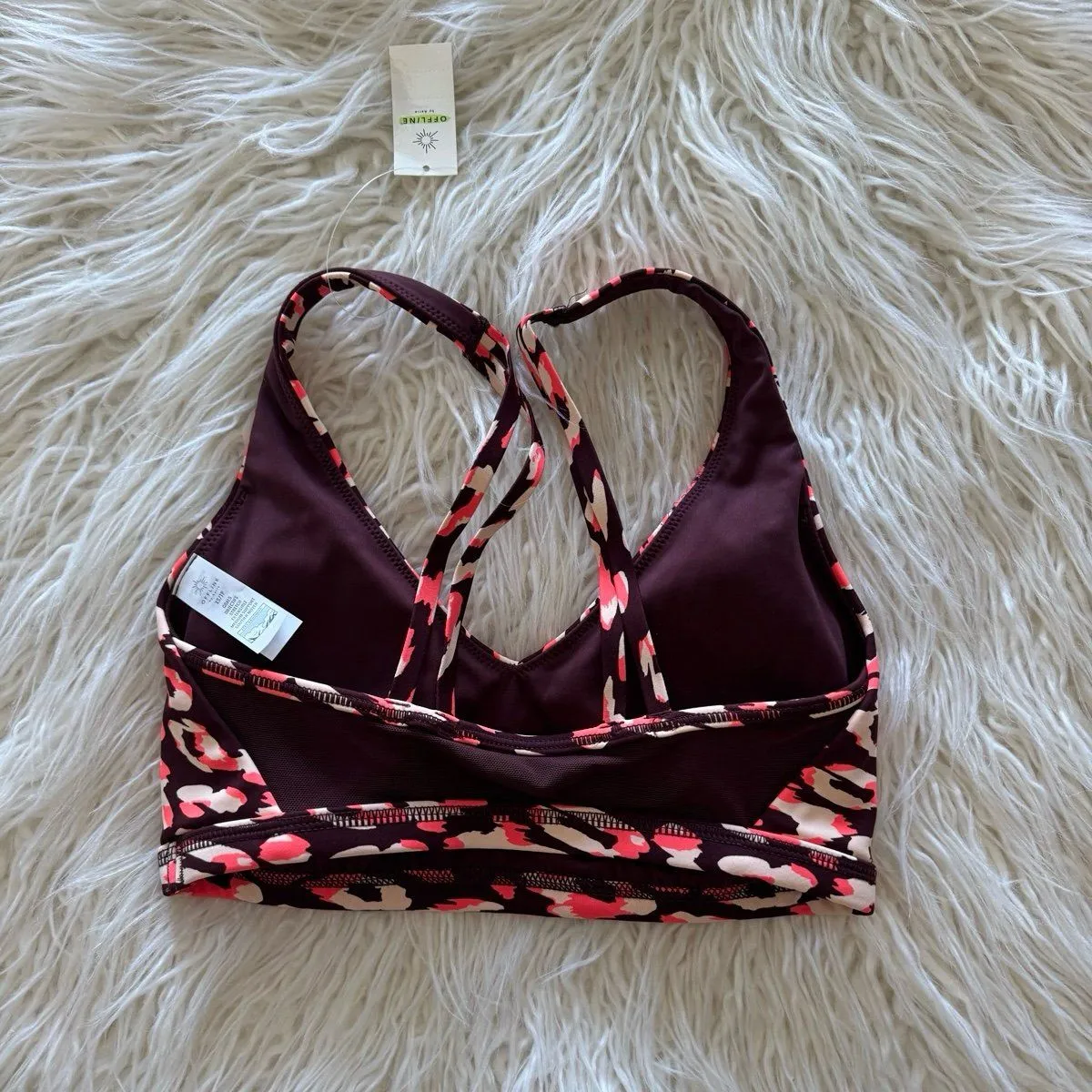 Aerie Goals Plunge Sports Bra Maplewood Size XS - Image 5