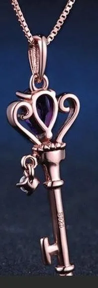 Natural Amethyst Sterling Silver Necklace Gold - Image 5