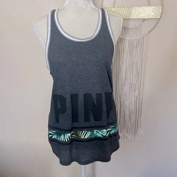 Pink Victoria’s Secret • palm leaf racerback tank top - Image 13