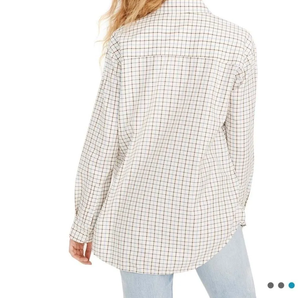 Madewell Oversized Ex Boyfriend Plaid Cotton Button Down Shirt NEW - Image 4