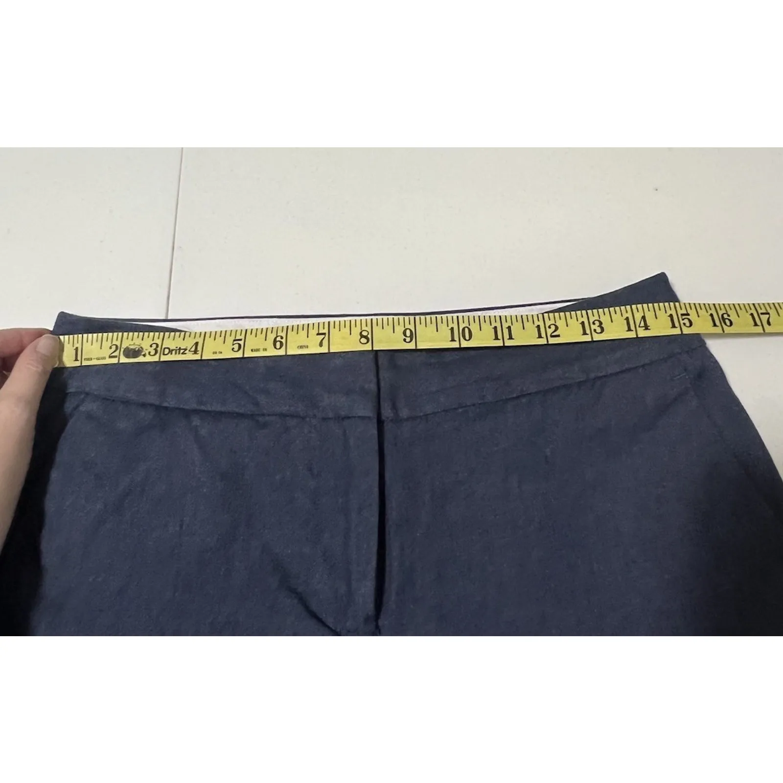 Talbots Womens Blue Slim Crop Dress Pants Size 4 Career High Rise Cotton Blend - Image 3