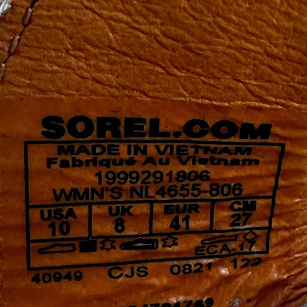 Sorel Ella II Flat Sandals Strappy Elastic Straps Desert Sun Orange Cream 10 - Image 6