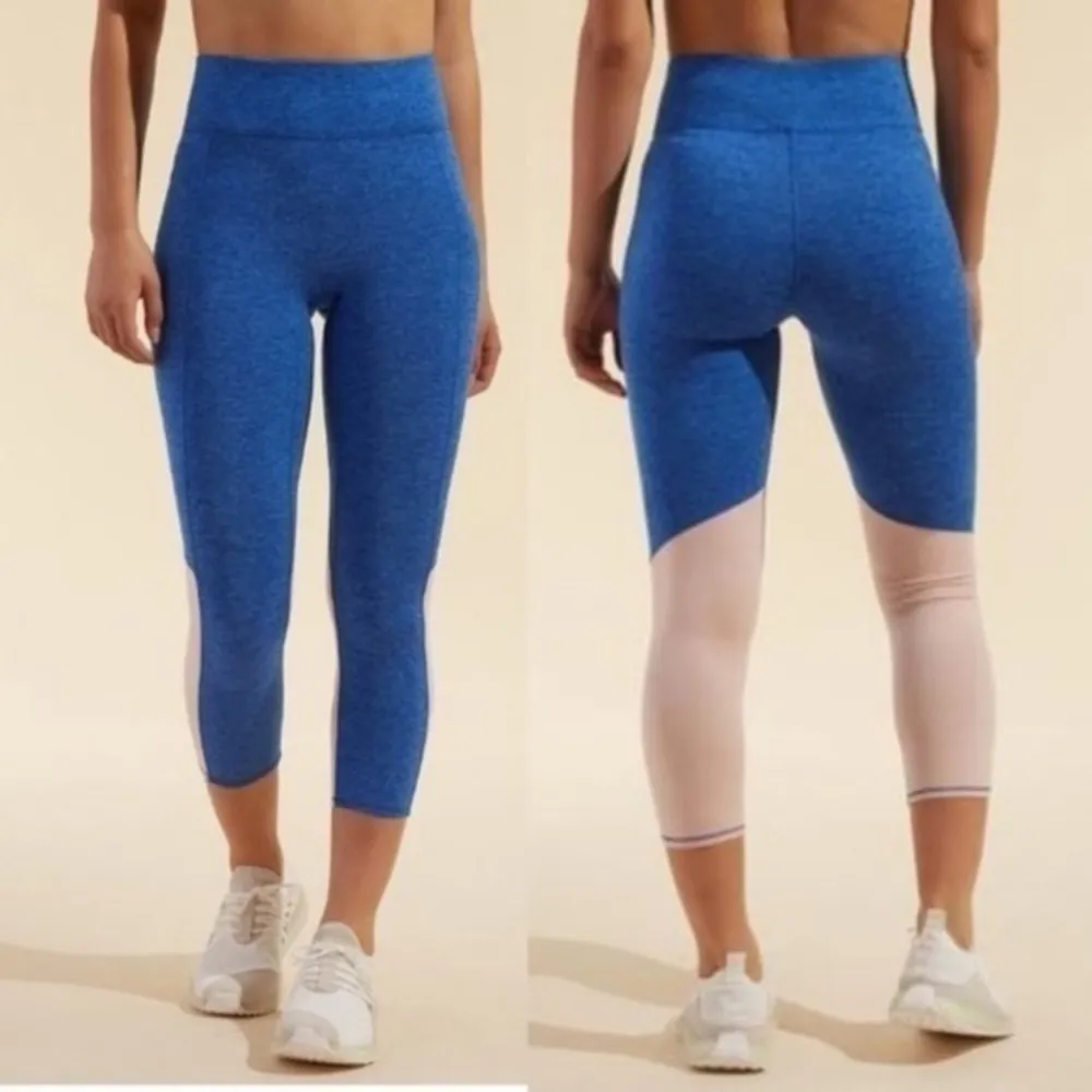 We Over Me • Blue Pink Sunrise Capri Mid Rise Leggings - Image 2