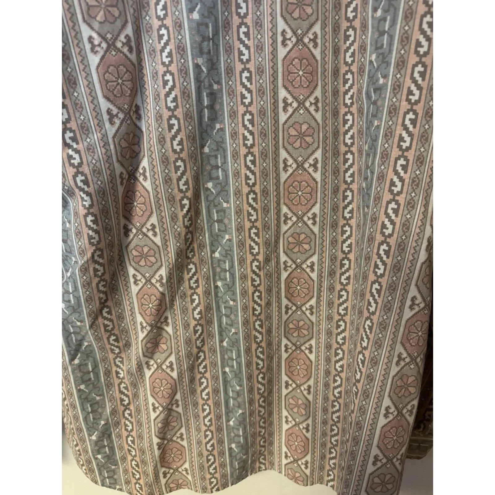 Vintage 90s Roper Western Blouse Made USA Southwestern Aztec Print Lace Trim Med - Image 15