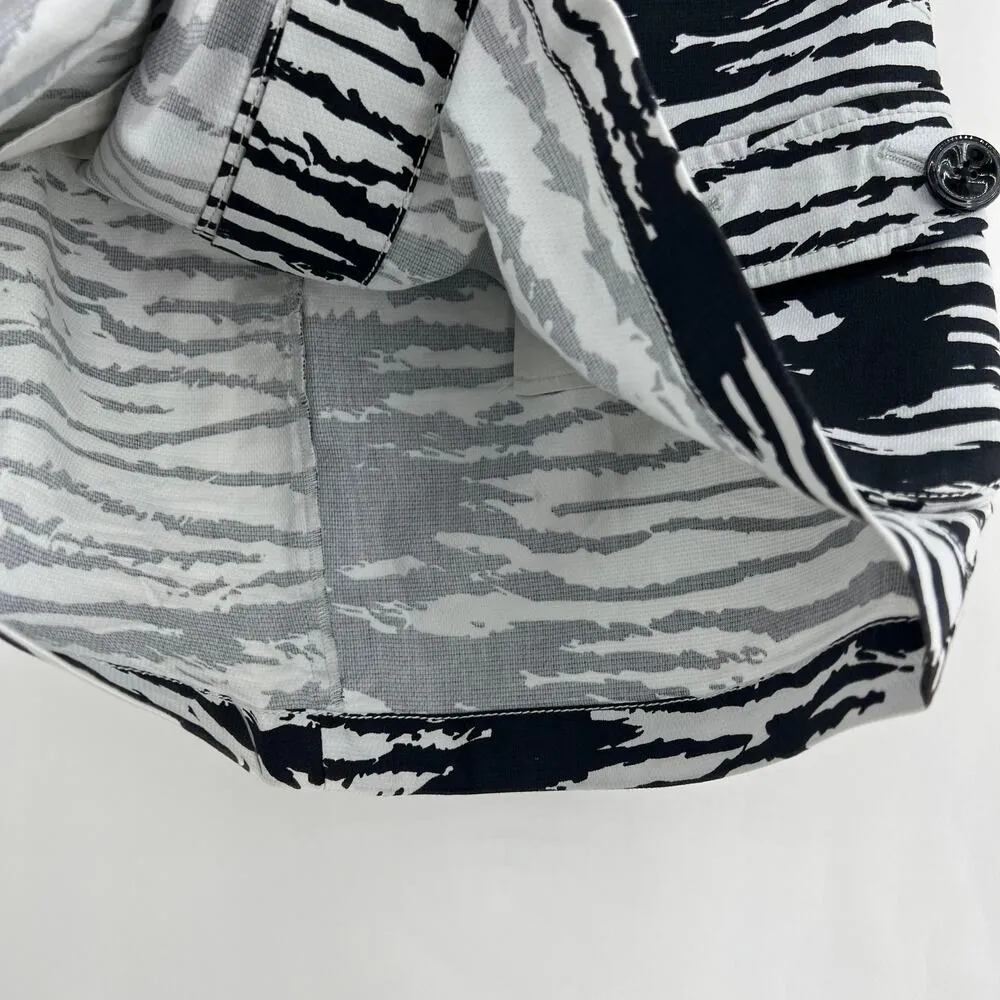 Armani Exchange (0) Black White Zebra Cargo Pocket Mini Skirt Wrap Button Up - Image 6