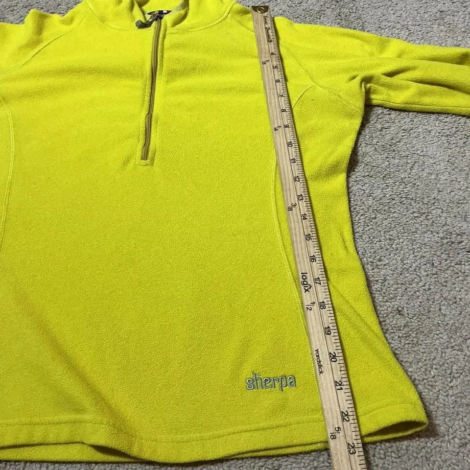 Sherpa Women's Yellow Fleece Hooded Pullover Zip Up Adventure Gear M Baselayer Size M - Image 4