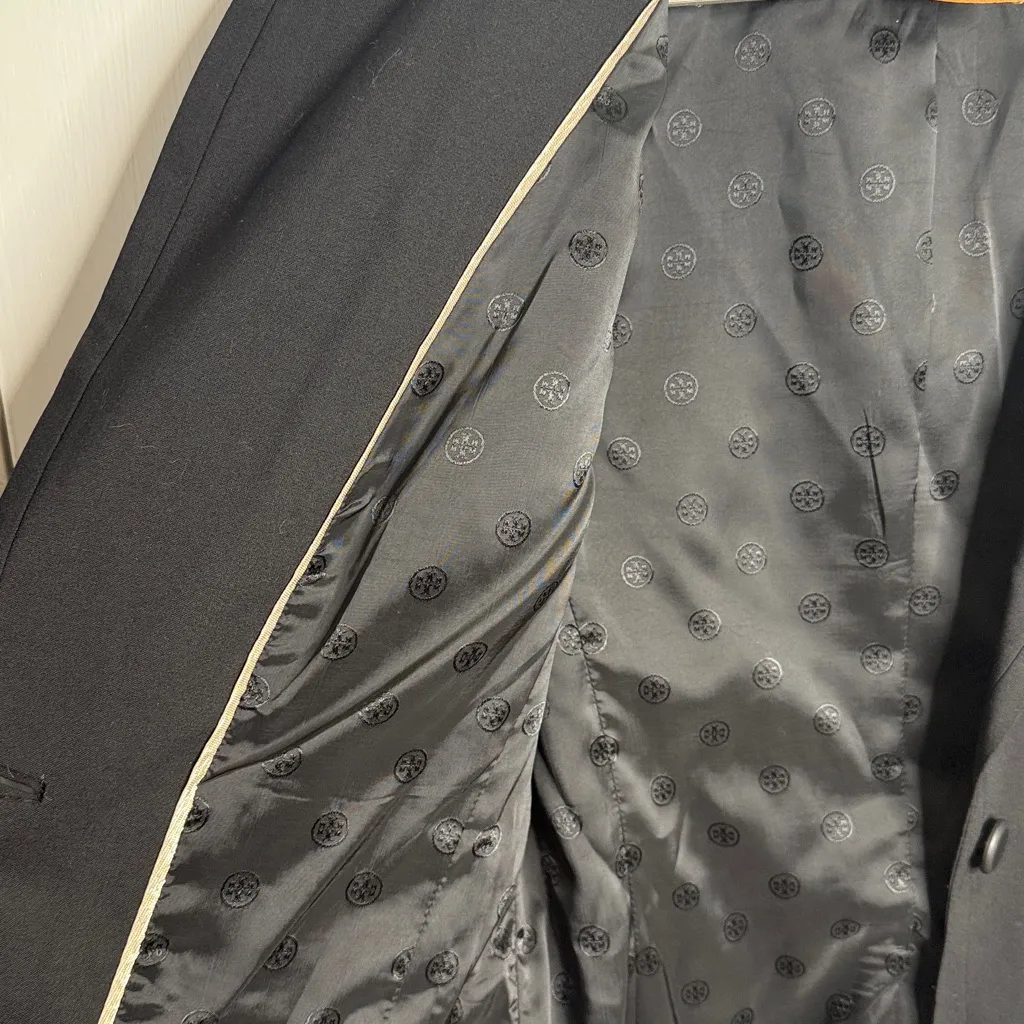 Tory Burch  Wool-Blend Black Blazer Button- Front Jacket W1923 Sz 6 - Image 5