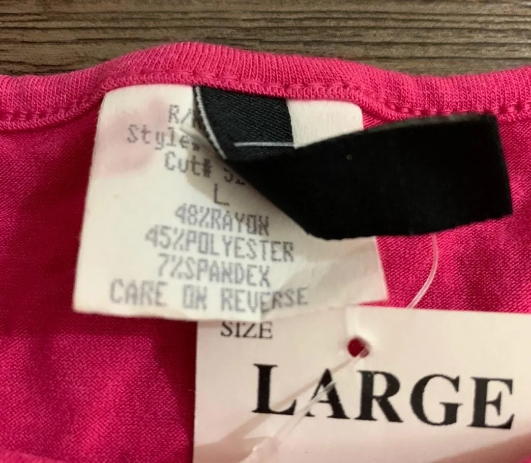 Pink Flare Sleeve Top Size Large - Image 8