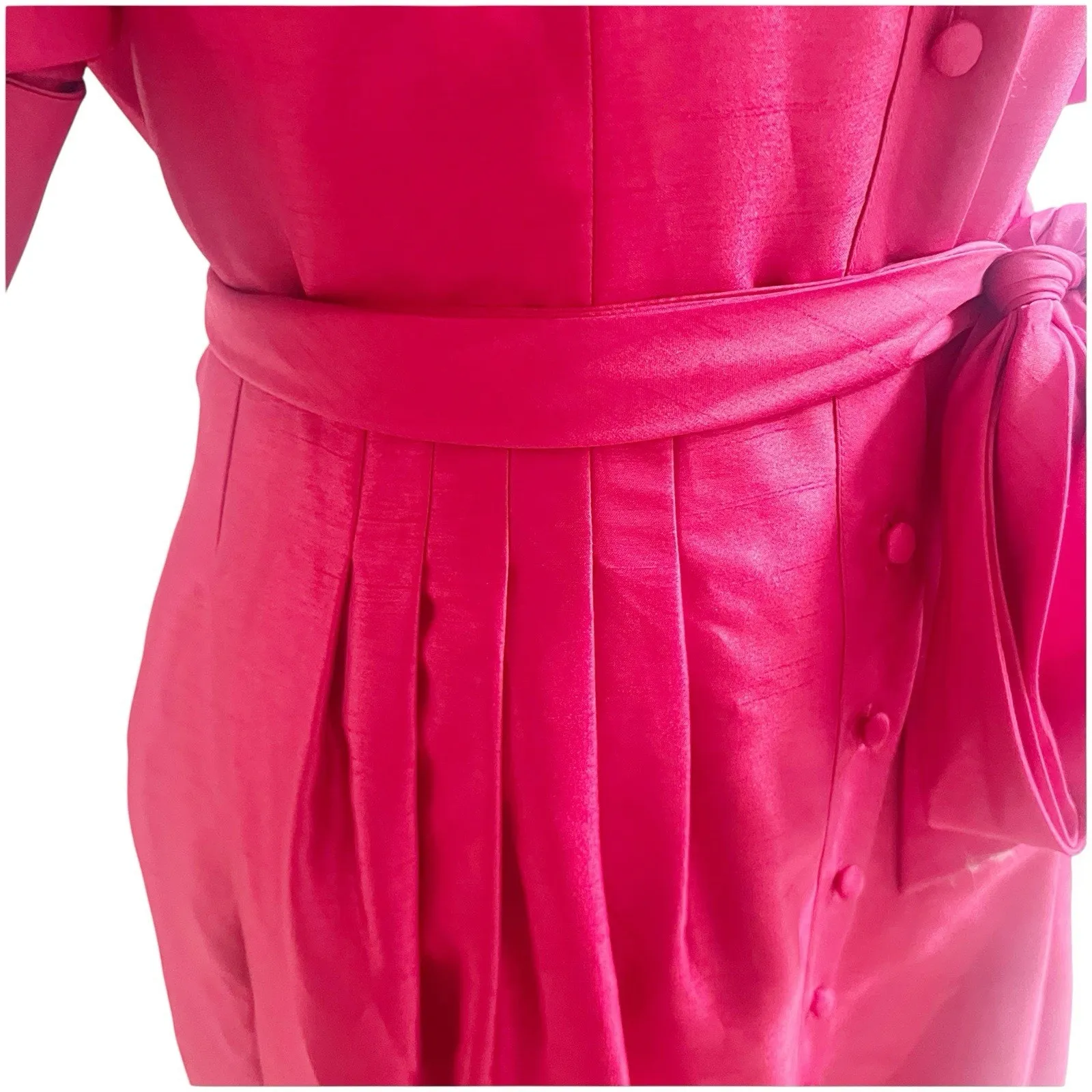 Alfani Retro Style Women’s Cocktail Party Dress Size 10 Shimmer Red Tie Waist - Image 5