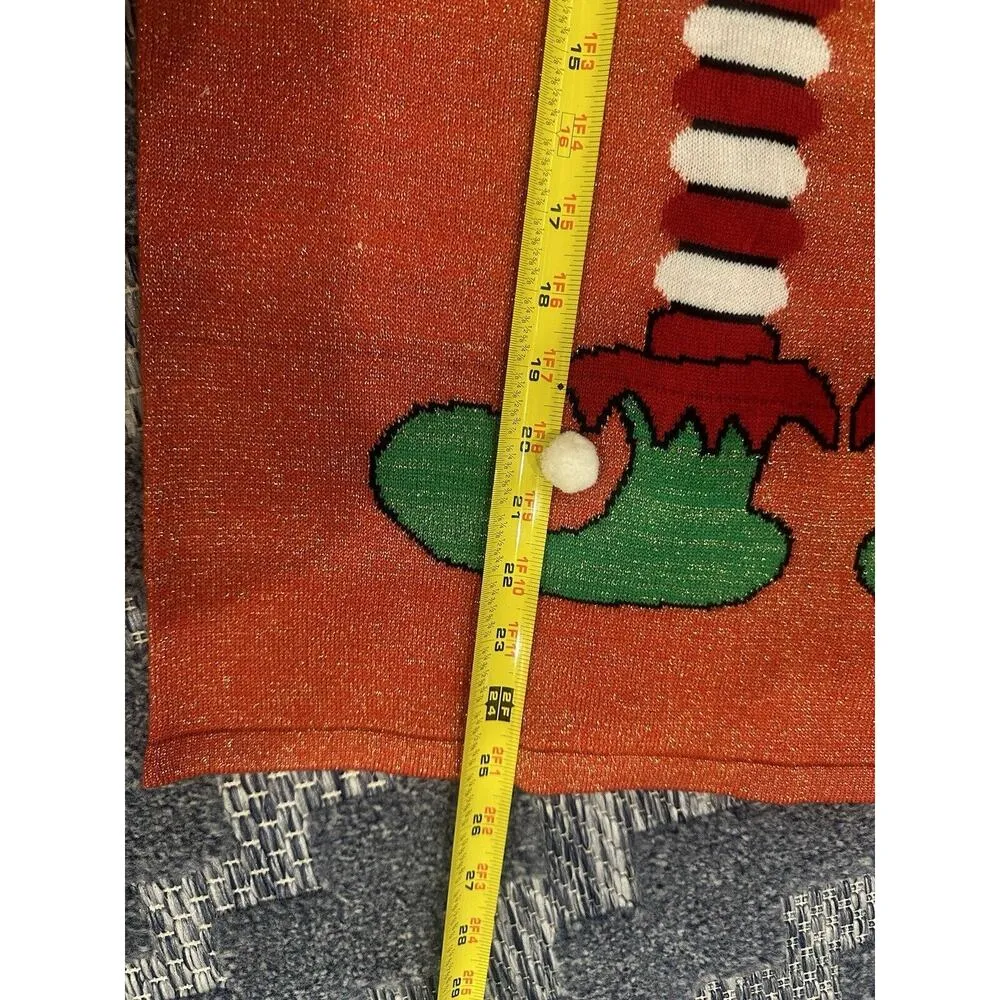 HOLIDAY UGLY Christmas SWEATER Let Me Take An #Elfie Women’s Size Large Shimmer - Image 5