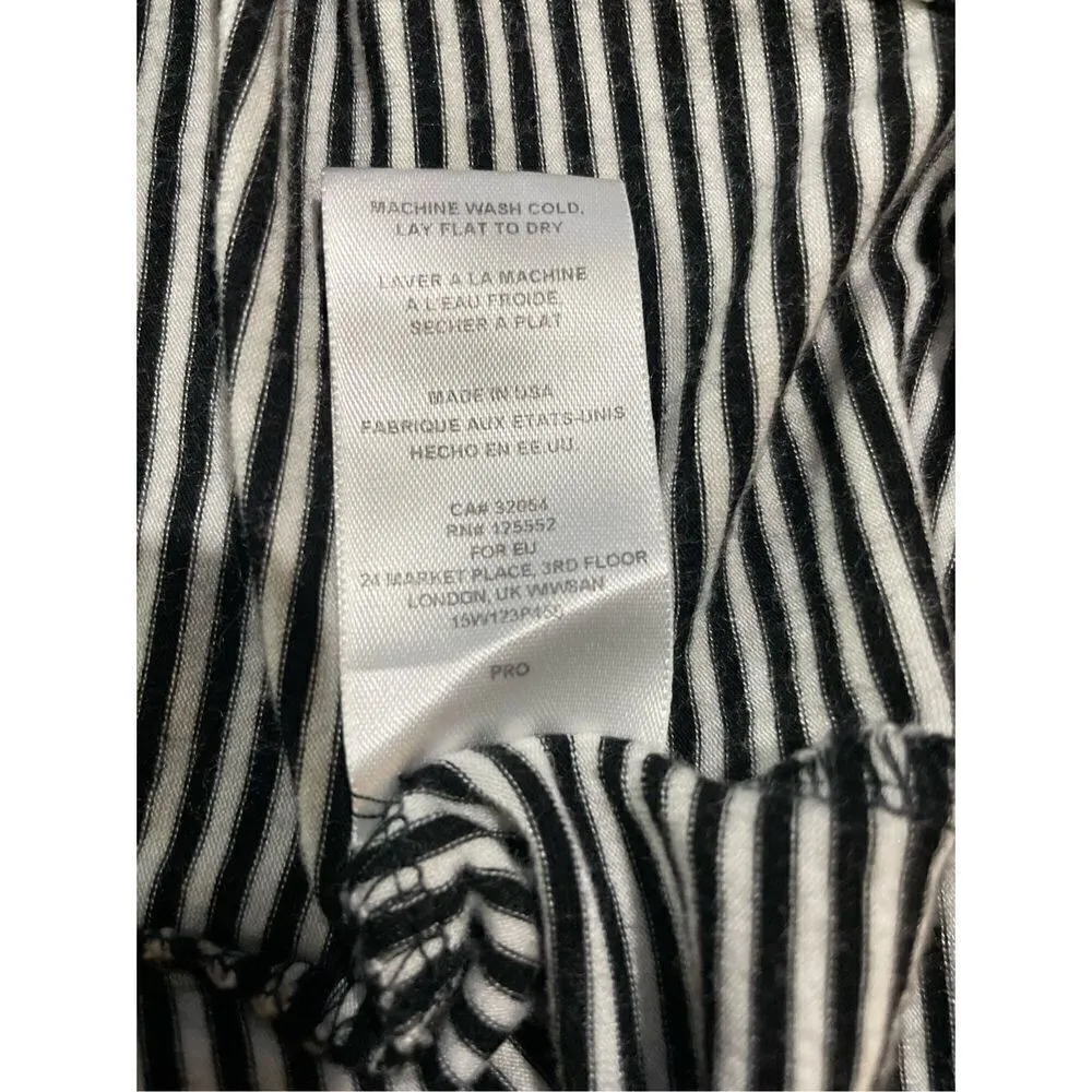 Dolan Left Coast Dress Black White Stripe Knit Cowlknit Midi cowl neck Sleeveles Black - Image 13