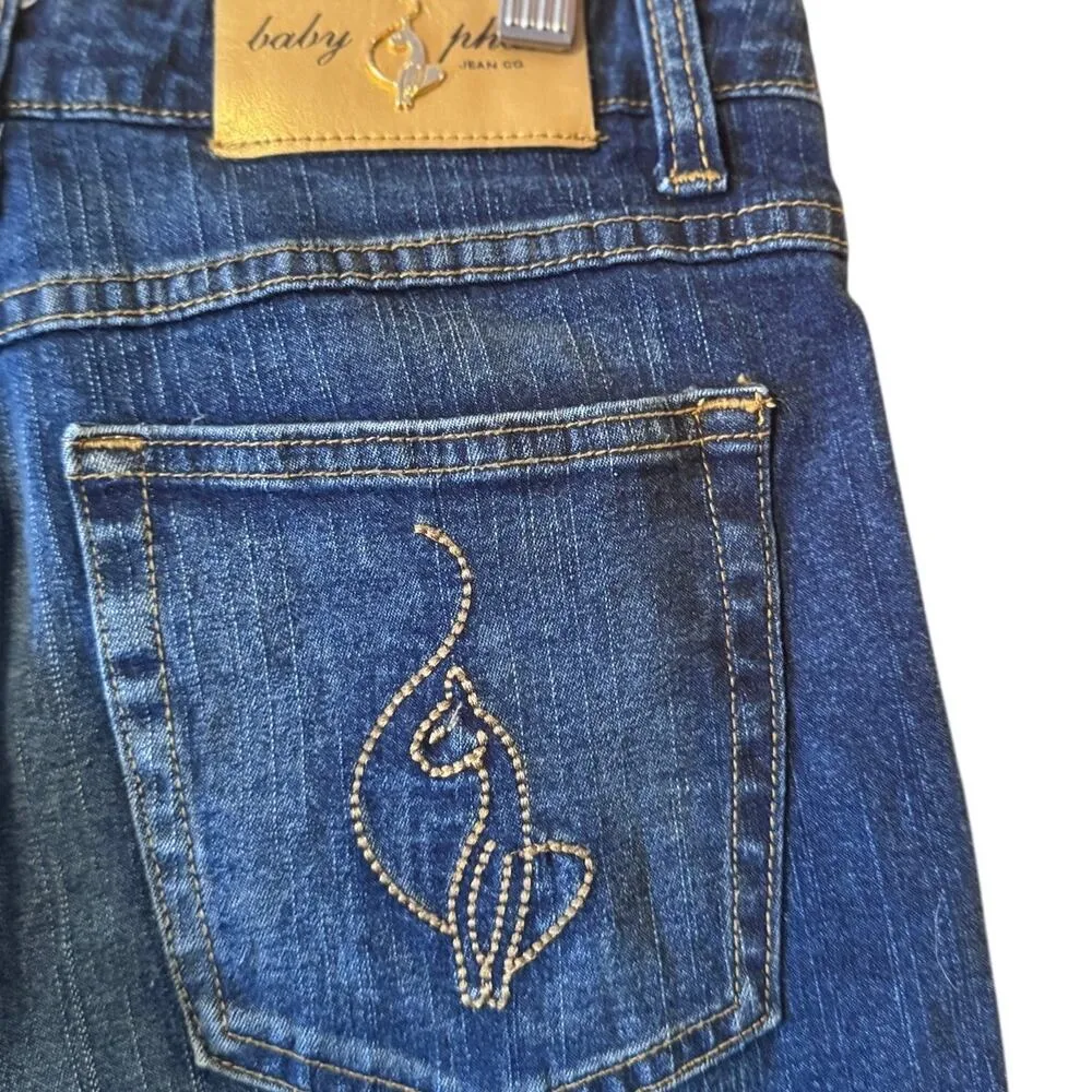 Baby Phat 90's Vintage Flare leg jeans Size 11 32in inseam high end denim - Image 3