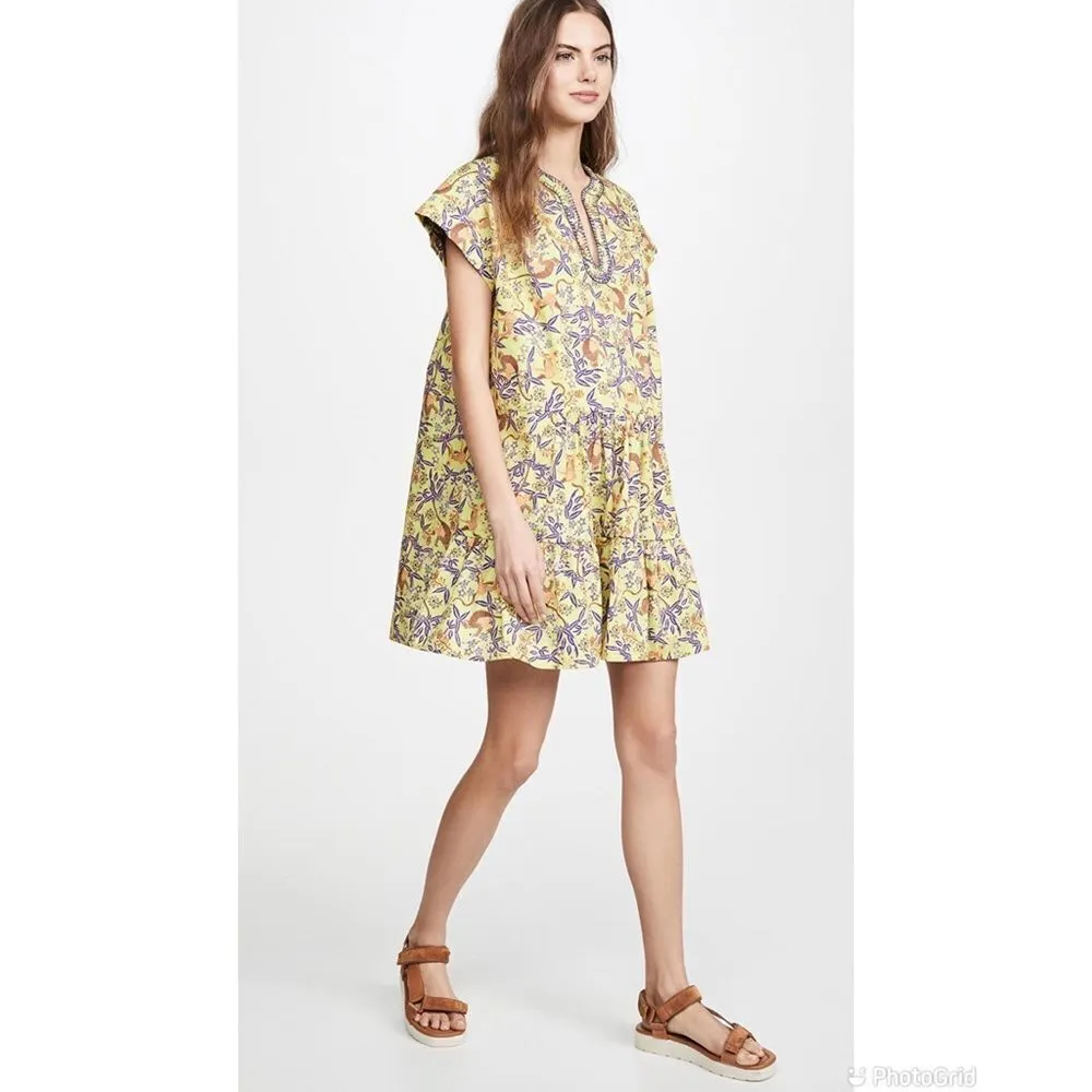 Saloni Ashley B Dress Green Size 2 - Image 3