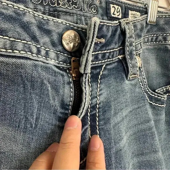 Miss Me Jeans Mid Rise Bootcut Embellished Back‎ Pockets Cropped Womens Sz 29 - Image 6