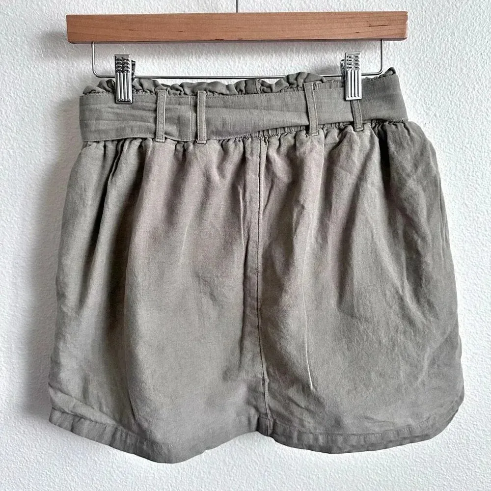 AMERICAN EAGLE OUTFITTERS | Olive Army Green Mini Paper Bag Skirt | Size Medium - Image 3