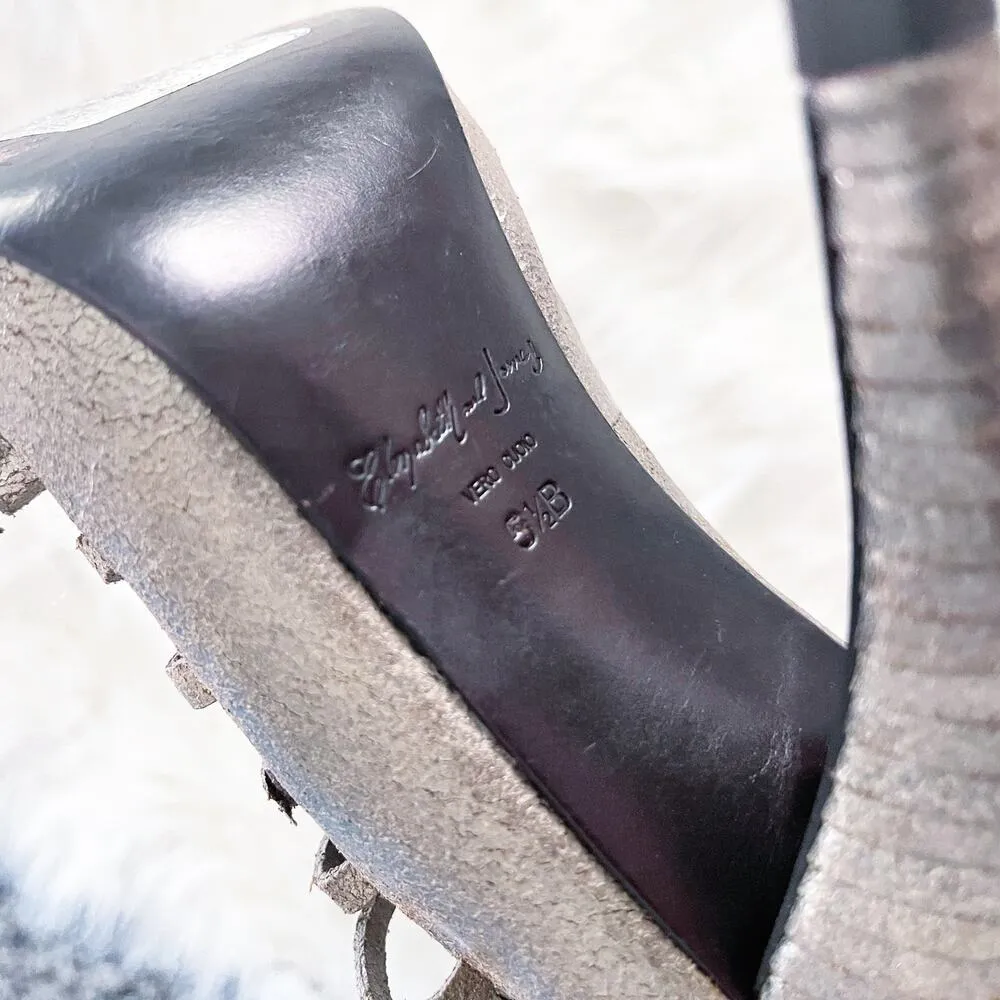 Elizabeth and James Luella Metallic Pewter Heeled Sandals - Image 6