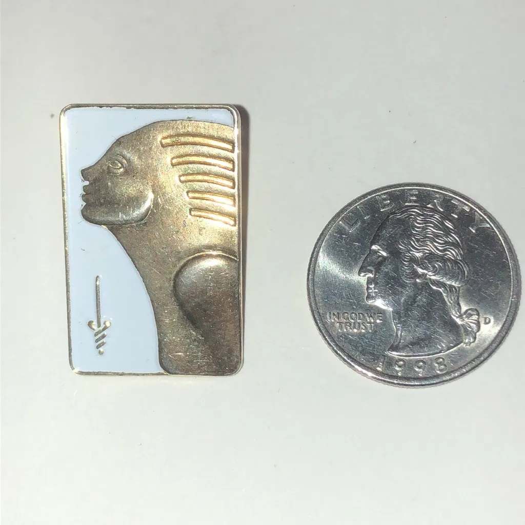American Cancer Society Sword of Hope Gold Tone White Pharaoh Pin - Image 3