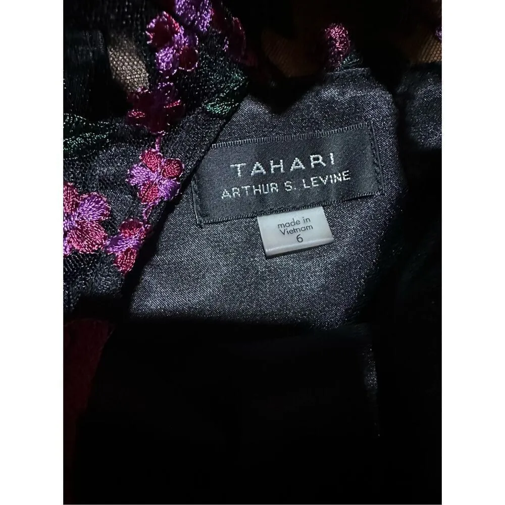 Tahari Arthur S. Levine Women's Sleeveless Fit & Flare Dress Floral Embroidery S - Image 5
