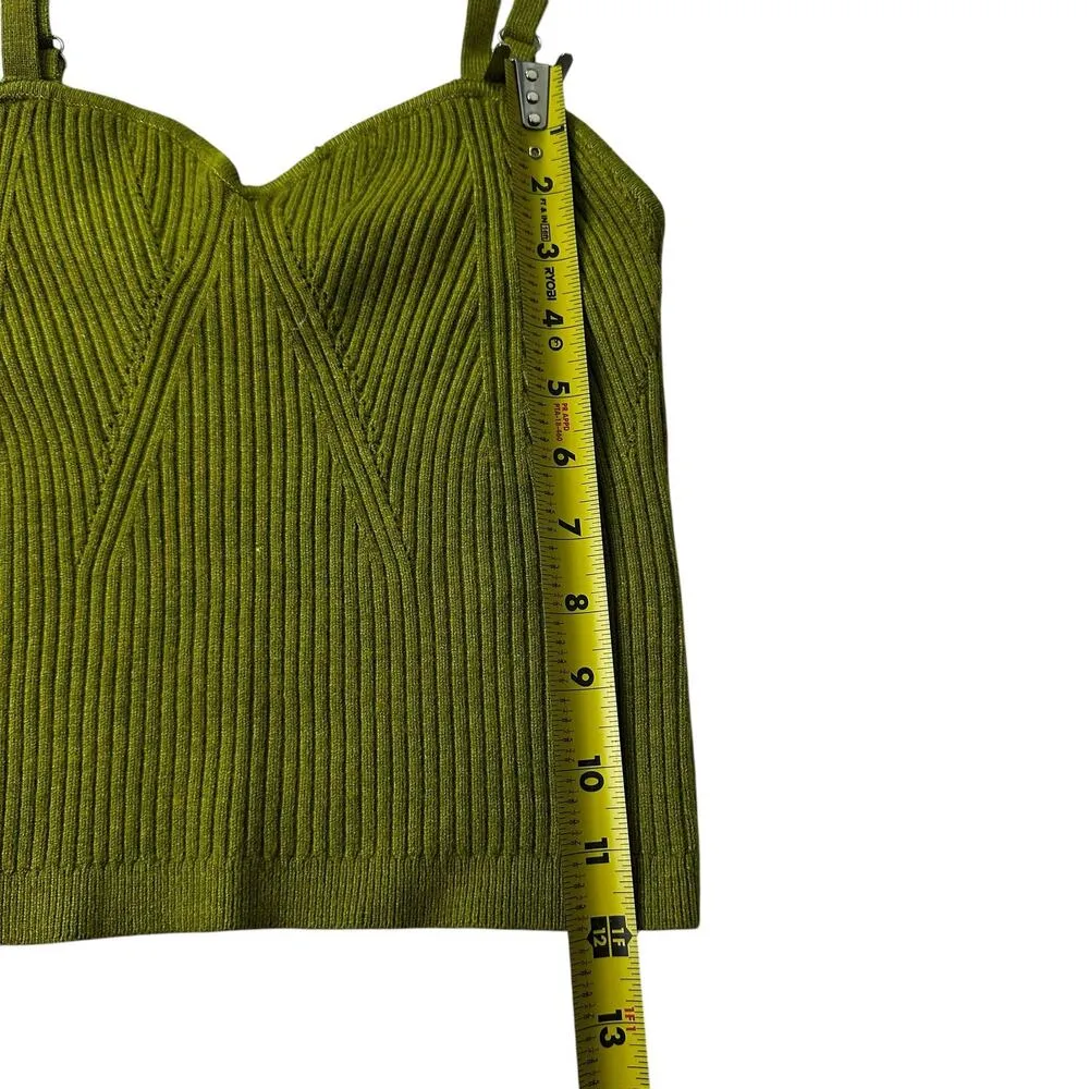 Wild Fable Green Knit Crop Tank Top Women Size XS NWT | 68-14 - Image 5